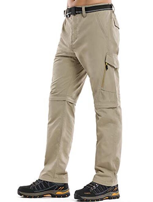 Mens Hiking Pants Convertible Zip Off Quick Dry Lightweight Outdoor Travel Safari Fish Pants