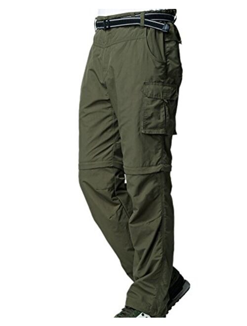 Mens Hiking Pants Convertible Quick Dry Lightweight Zip Off Outdoor Fishing Travel Safari Work Cargo Trousers