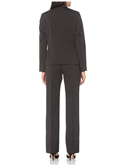 Le Suit Women's 2 Button Notch Collar Pinstripe Pant Suit