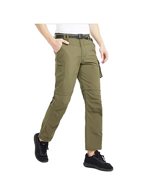 JOMLUN Men's Outdoor Quick Dry Convertible Lightweight Hiking Fishing Zip Off Cargo Work Pant