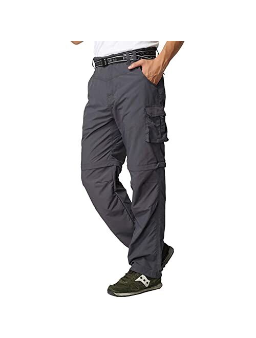 JOMLUN Men's Outdoor Quick Dry Convertible Lightweight Hiking Fishing Zip Off Cargo Work Pant