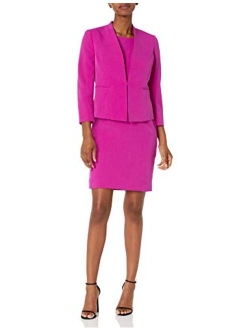 Women's Open Stretch Crepe Jacket and Sheath Dress Suit