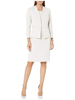 Women's Open Stretch Crepe Jacket and Sheath Dress Suit