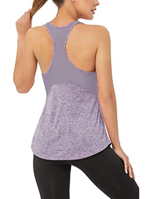 VIISHOW Yoga Tank Tops for Women Sleeveless Workout Tank Tops Mesh Back Tops Racerback Muscle Tank Tops