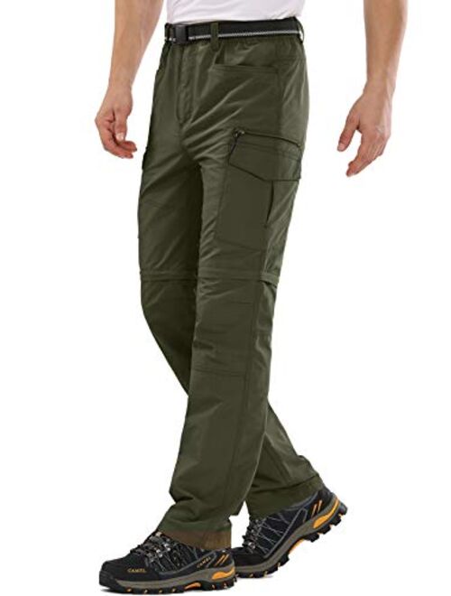 Mens Hiking Pants Quick Dry Lightweight Fishing Pants Convertible Zip Off Cargo Work Pants Trousers