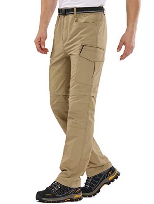 Mens Hiking Pants Quick Dry Lightweight Fishing Pants Convertible Zip Off Cargo Work Pants Trousers