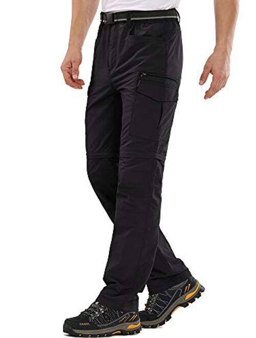 Mens Hiking Pants Quick Dry Lightweight Fishing Pants Convertible Zip Off Cargo Work Pants Trousers