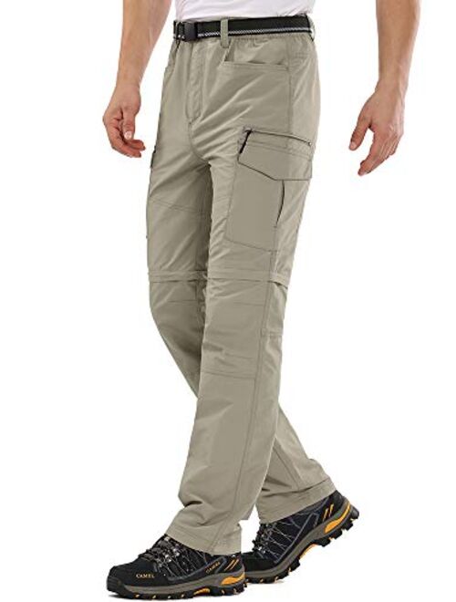 Mens Hiking Pants Quick Dry Lightweight Fishing Pants Convertible Zip Off Cargo Work Pants Trousers