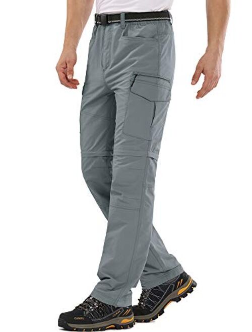 Mens Hiking Pants Quick Dry Lightweight Fishing Pants Convertible Zip Off Cargo Work Pants Trousers