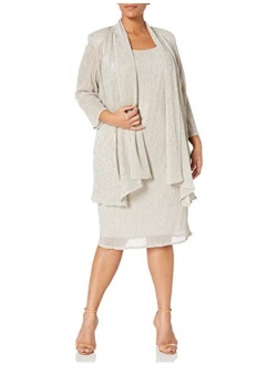 Women's Plus Size Shimmer Jacket Dress