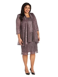 Women's Plus Size Shimmer Jacket Dress