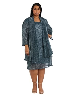 Women's Plus Size Shimmer Jacket Dress