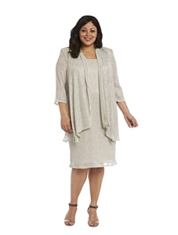 Women's Plus Size Shimmer Jacket Dress