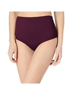 Women's High Waist to Fold Over Shirred Bikini Bottom Swimsuit