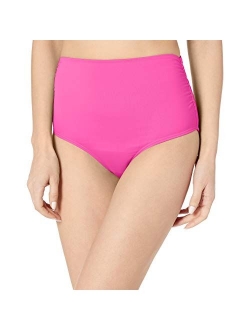 Women's High Waist to Fold Over Shirred Bikini Bottom Swimsuit