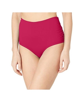 Women's High Waist to Fold Over Shirred Bikini Bottom Swimsuit