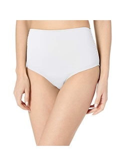 Women's High Waist to Fold Over Shirred Bikini Bottom Swimsuit