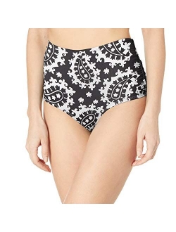 Women's High Waist to Fold Over Shirred Bikini Bottom Swimsuit