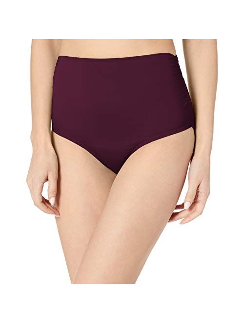 Anne Cole Women's High Waist to Fold Over Shirred Bikini Bottom Swimsuit