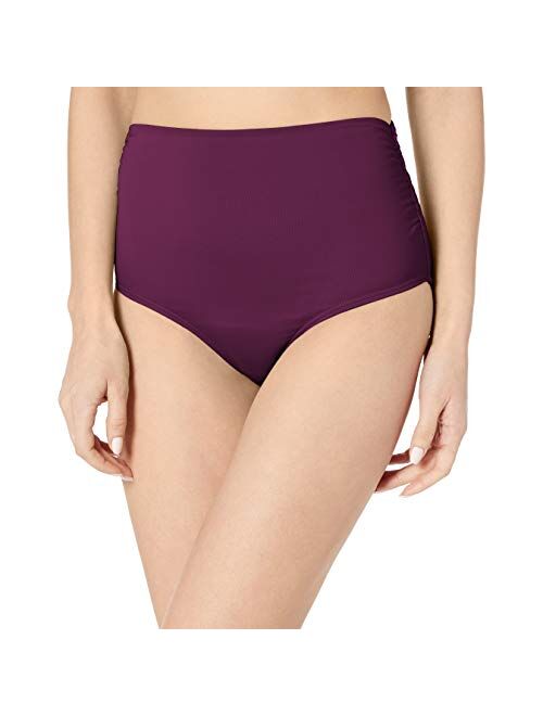 Anne Cole Women's High Waist to Fold Over Shirred Bikini Bottom Swimsuit