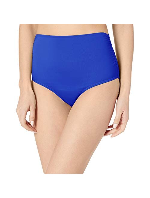 Anne Cole Women's High Waist to Fold Over Shirred Bikini Bottom Swimsuit