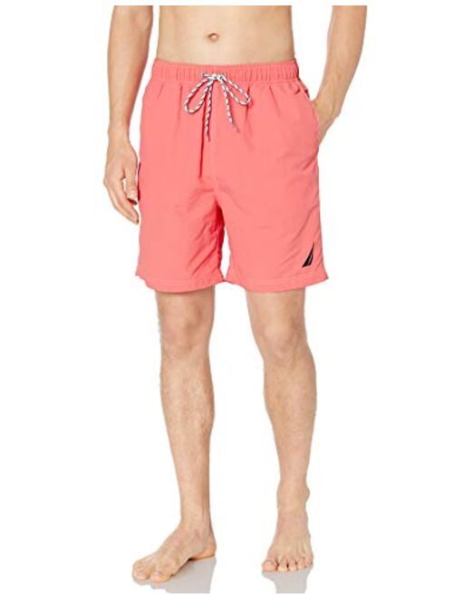 Nautica Men's Solid Quick Dry Classic Logo Swim Trunk