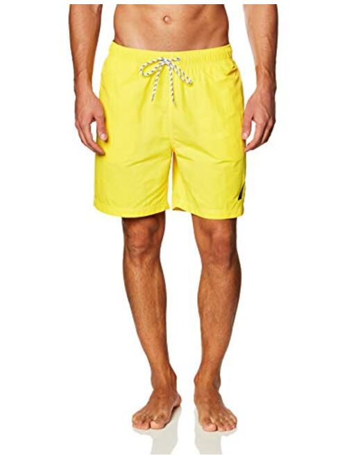 Nautica Men's Solid Quick Dry Classic Logo Swim Trunk