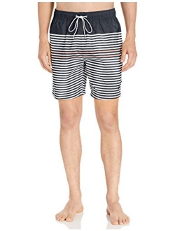 Men's Quick Dry Varigated Stripe Series Swim Trunk