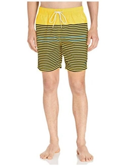 Men's Quick Dry Varigated Stripe Series Swim Trunk