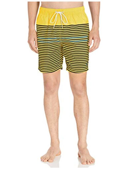 Nautica Men's Quick Dry Varigated Stripe Series Swim Trunk