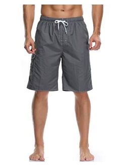 Vocanbomor Men's Quick Dry Swim Trunks Board Shorts with Mesh Lining Swimwear Bathing Suits