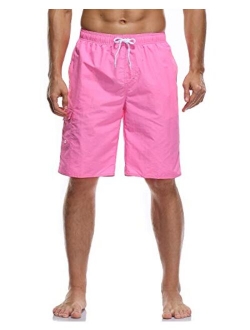 Vocanbomor Men's Quick Dry Swim Trunks Board Shorts with Mesh Lining Swimwear Bathing Suits