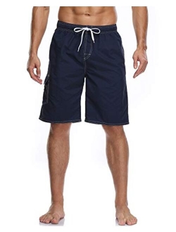 Vocanbomor Men's Quick Dry Swim Trunks Board Shorts with Mesh Lining Swimwear Bathing Suits