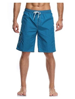 Vocanbomor Men's Quick Dry Swim Trunks Board Shorts with Mesh Lining Swimwear Bathing Suits