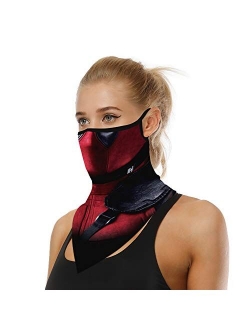 Face Cover Scarf Bandana Neck Gaiter with Ear Loops UV Sun Protection Reusable Triangle Scarf Cycle Balaclava for Women Men