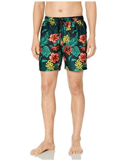 Amazon Brand - 28 Palms Men's 6" Inseam Tropical Hawaiian Print Swim Trunk