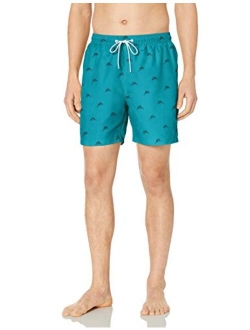 Amazon Brand - 28 Palms Men's 6" Inseam Tropical Hawaiian Print Swim Trunk