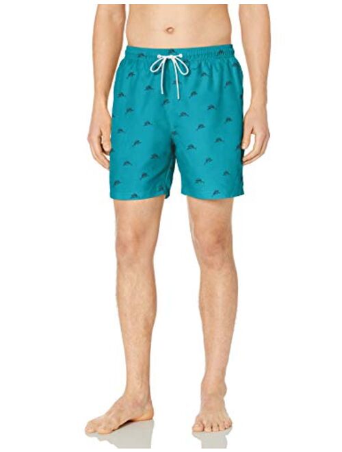 Amazon Brand - 28 Palms Men's 6" Inseam Tropical Hawaiian Print Swim Trunk