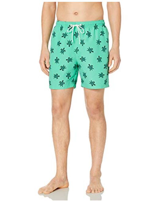 Amazon Brand - 28 Palms Men's 6" Inseam Tropical Hawaiian Print Swim Trunk