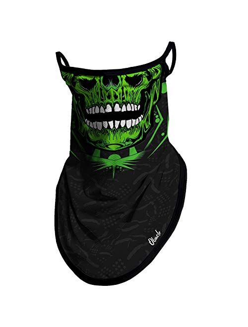 Obacle Neck Gaiter Face Mask with Ear Loops Bandana Face Mask Scarf Face Cover for Men Women