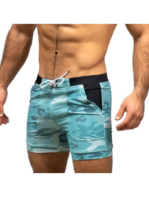 Taddlee Men Swimwear Swimsuits Swim Boxer Bikini Surfing Board Trunk Camo Shorts