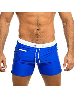 Taddlee Men's Swimwear Swim Shorts Trunks Square Cut Black Blue Swimsuits Boxers