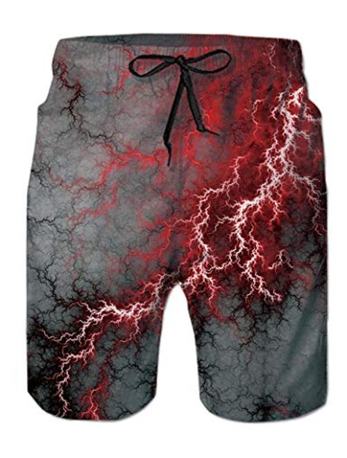 Ahegao Men's Swim Trunks Quick Dry 3D Printed Beach Board Shorts with Pockets Cool Mesh Lining Bathing Suits