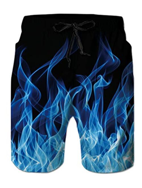 Ahegao Men's Swim Trunks Quick Dry 3D Printed Beach Board Shorts with Pockets Cool Mesh Lining Bathing Suits