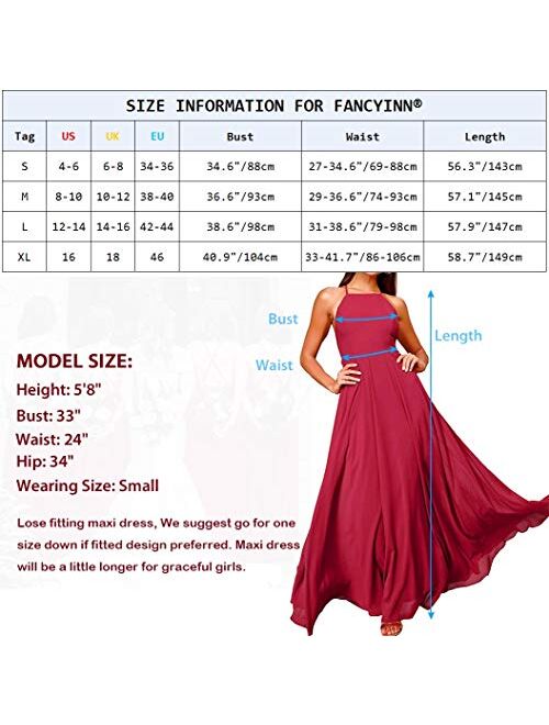 FANCYINN Women’s Chiffon Backless Maxi Dress Spaghetti Straps Bridesmaid Dress