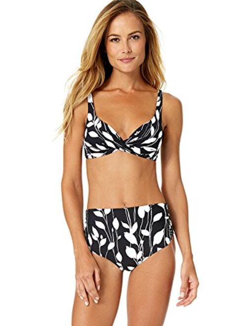 Anne Cole Women's Over The Shoulder Underwire Twist Sexy Bikini Swim Top