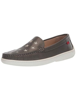 Unisex-Child Leather Driver with Gold Star Detail Loafer