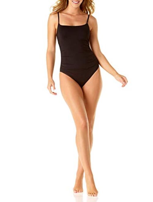 Anne Cole Women's Solid One Piece Shirred Maillot Swimsuit