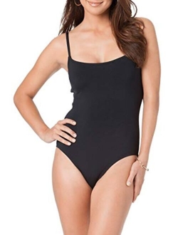 Classic Moderate Leg Maillot One Piece Swimsuit