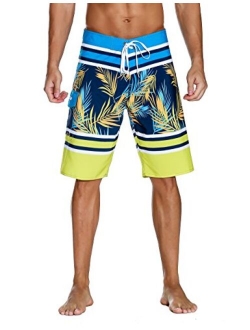 Nonwe Men's Swim Trunks Quick Dry Elastic Waist Board Shorts with Lining